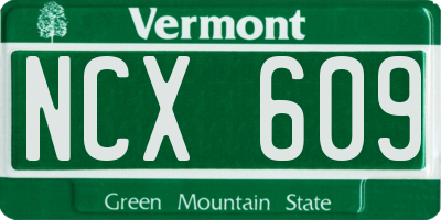 VT license plate NCX609