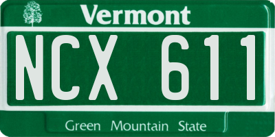 VT license plate NCX611