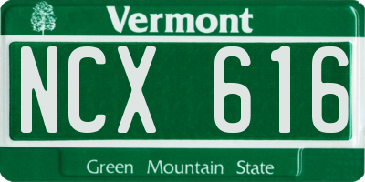 VT license plate NCX616