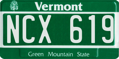 VT license plate NCX619
