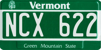 VT license plate NCX622