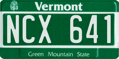 VT license plate NCX641