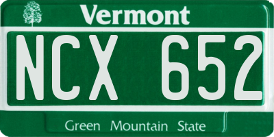VT license plate NCX652