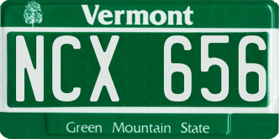 VT license plate NCX656