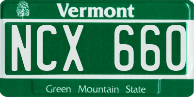 VT license plate NCX660