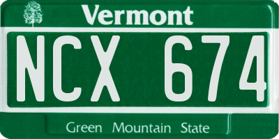 VT license plate NCX674