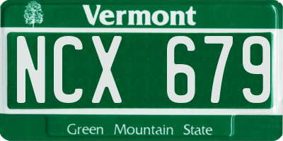 VT license plate NCX679