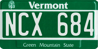VT license plate NCX684