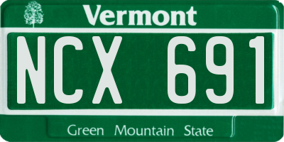 VT license plate NCX691