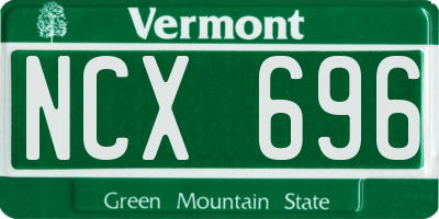VT license plate NCX696