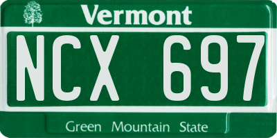 VT license plate NCX697