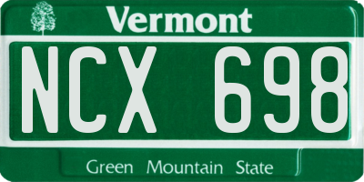 VT license plate NCX698