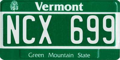 VT license plate NCX699