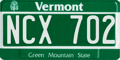VT license plate NCX702