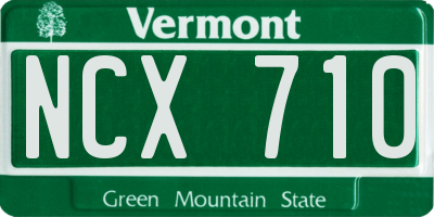 VT license plate NCX710