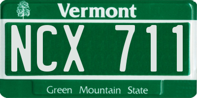 VT license plate NCX711