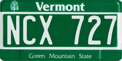 VT license plate NCX727