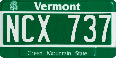 VT license plate NCX737