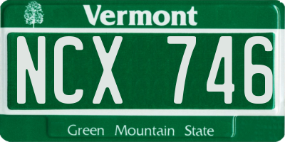 VT license plate NCX746