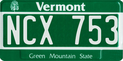 VT license plate NCX753