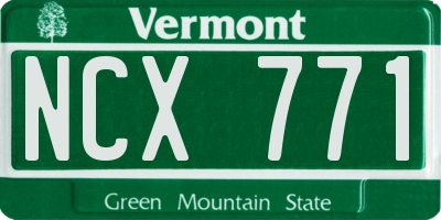 VT license plate NCX771