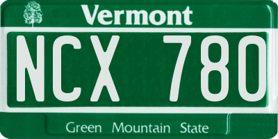 VT license plate NCX780
