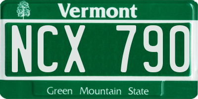 VT license plate NCX790