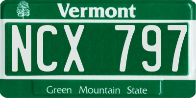 VT license plate NCX797