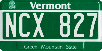 VT license plate NCX827