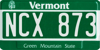VT license plate NCX873