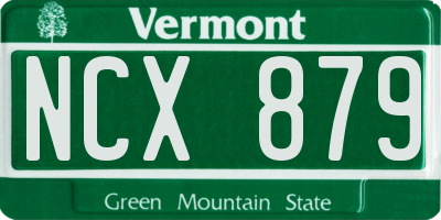 VT license plate NCX879