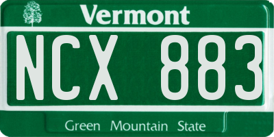 VT license plate NCX883