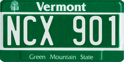 VT license plate NCX901