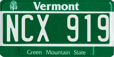 VT license plate NCX919