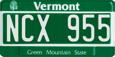 VT license plate NCX955