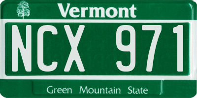 VT license plate NCX971