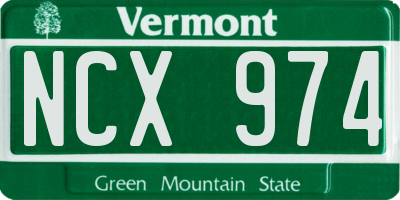 VT license plate NCX974