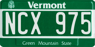 VT license plate NCX975