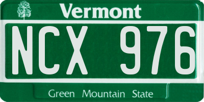 VT license plate NCX976