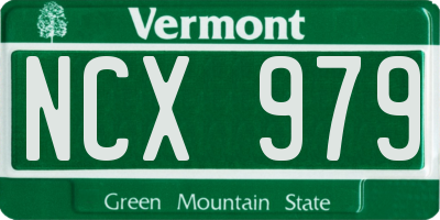 VT license plate NCX979