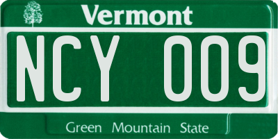 VT license plate NCY009