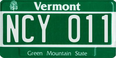 VT license plate NCY011