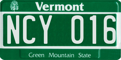 VT license plate NCY016