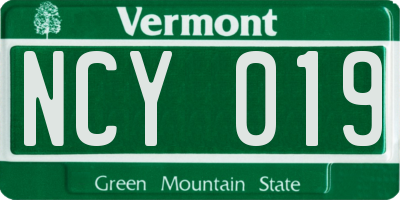 VT license plate NCY019