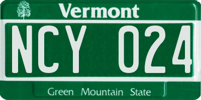VT license plate NCY024