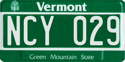 VT license plate NCY029