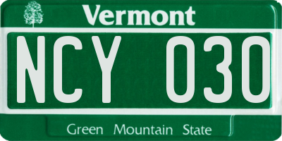 VT license plate NCY030