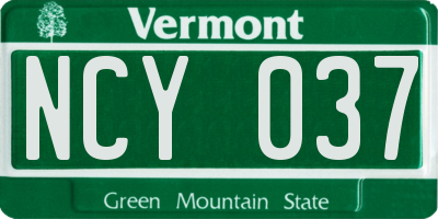 VT license plate NCY037