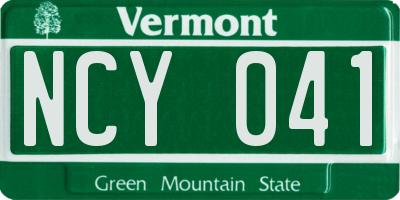 VT license plate NCY041
