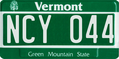 VT license plate NCY044